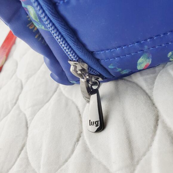 lug Trolley Cosmetic Travel Bag Women's Blue Floral Several Make-Up Compartments - Picture 10 of 11